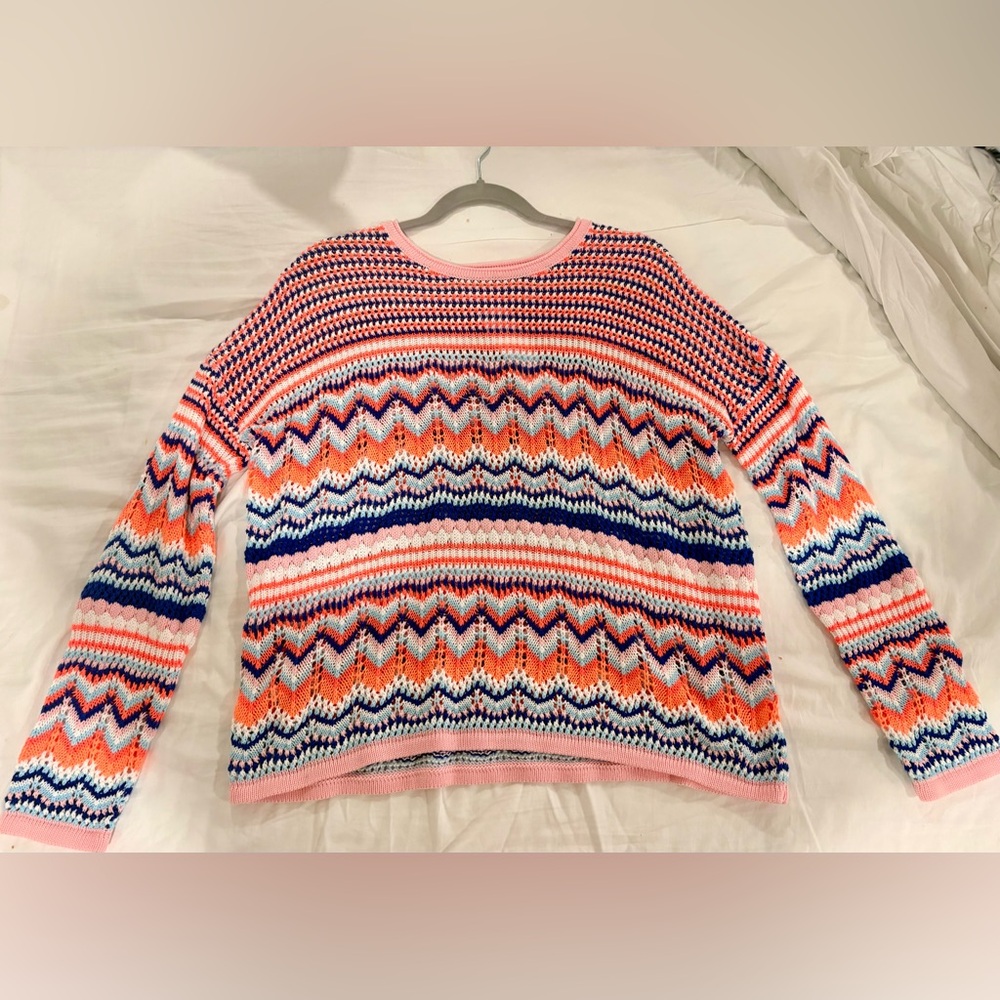 Lilly Pulitzer- Multicolor Zigzag Knit Sweater- Pink, Orange and blue! NWT!